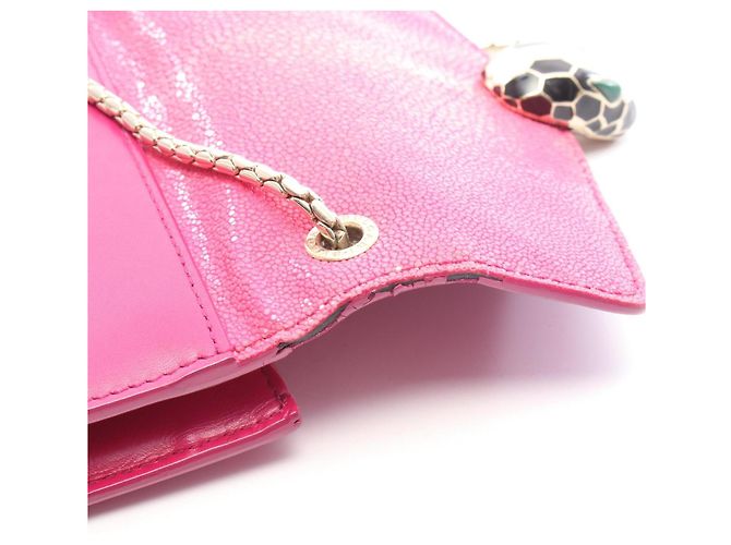 Bulgari Borsa a tracolla Bvlgari Serpenti Forever in pelle rosa - vista 7