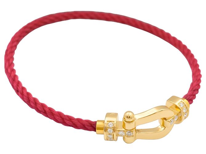 Bracciale Fred, "Force 10, modello medio, semi-pavé", in oro giallo e diamanti. - vista 2