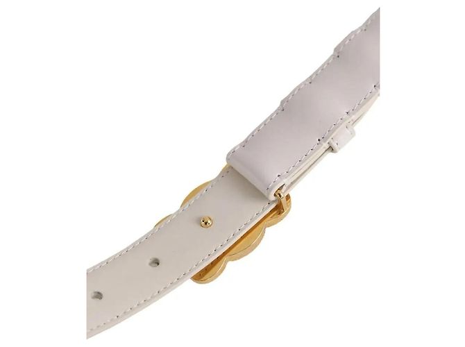 Céline Cinturón de cuero Triomphe blanco - vista 3
