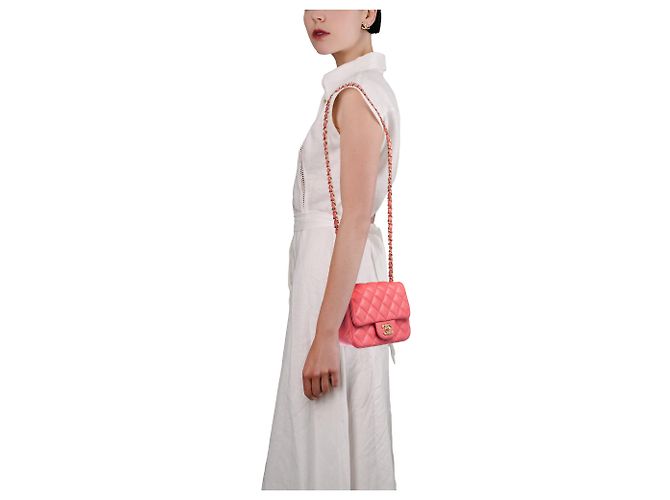 Borsa CHANEL Timeless/Classique in Pelle Rosa - 104023 - vista 13