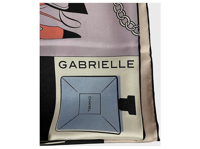 Foulard Chanel rosa e nero - vista 3
