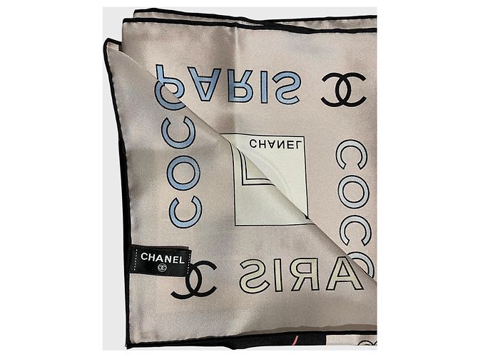 Foulard Chanel rosa e nero - vista 4