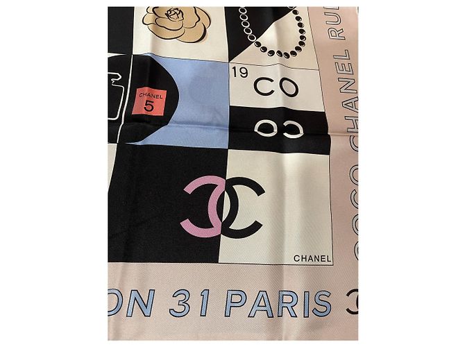 Foulard Chanel rosa e nero - vista 7