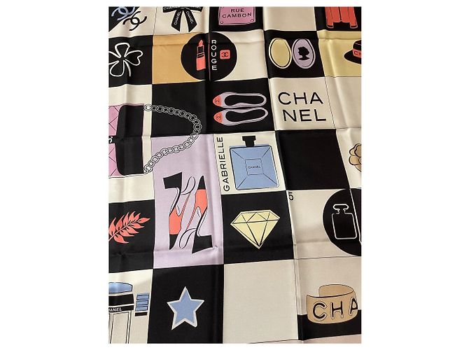 Foulard Chanel rosa e nero - vista 8