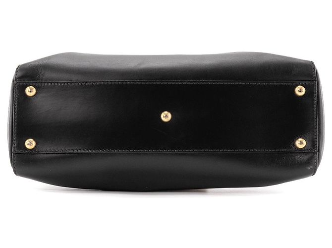 FENDI - Borsa a mano Peekaboo medium Fendi in pelle liscia nera - vista 4