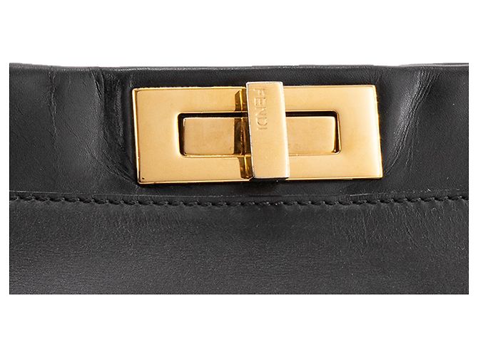 FENDI - Borsa a mano Peekaboo medium Fendi in pelle liscia nera - vista 5