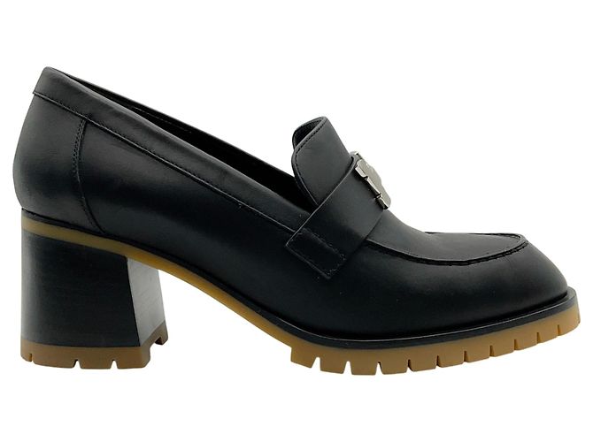 Hermès Mocassini Faubourg in pelle nera Hermes - vista 2