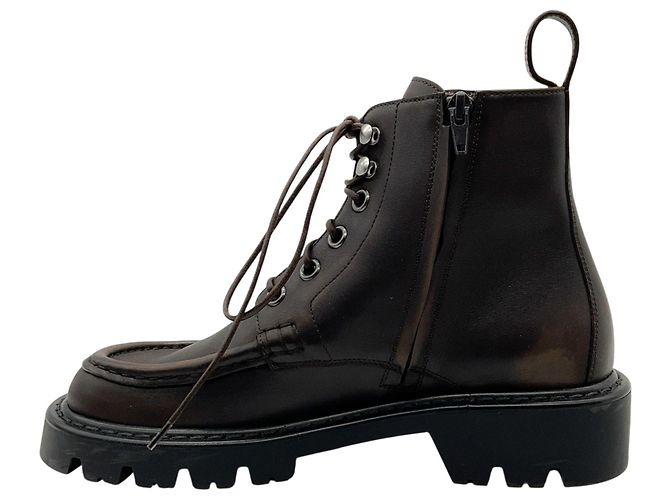 Botas de combate Sierra de piel marrón Loewe - vista 3