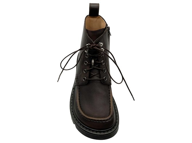 Botas de combate Sierra de piel marrón Loewe - vista 4