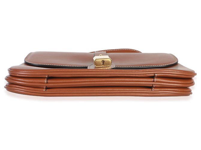 Céline Borsa a patta Tabou Medium in pelle di vitello liscia Tan Celine - vista 5
