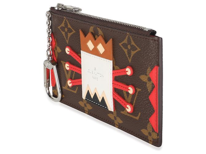 Portachiavi Louis Vuitton Red Multicolor Monogram Canvas Tribal Mask - vista 3