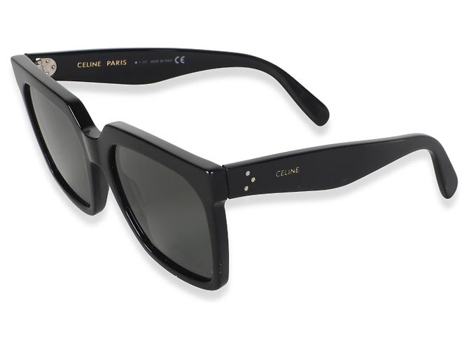 Céline Celine Gafas de sol cuadradas oversized de acetato negro - vista 4