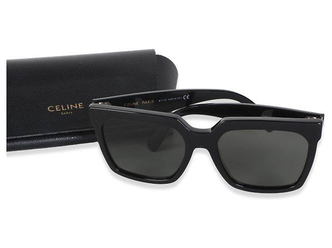 Céline Celine Gafas de sol cuadradas oversized de acetato negro - vista 5