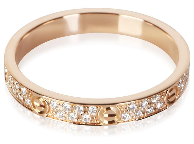 Anello Cartier Love Mini Modello Oro Rosa e Diamanti - vista 4