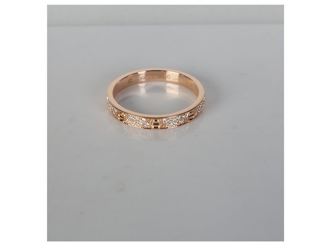 Anello Cartier Love Mini Modello Oro Rosa e Diamanti - vista 6