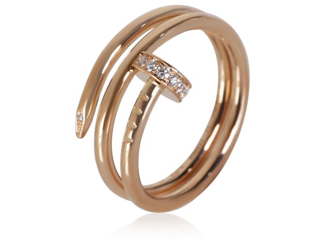 Anello Doppio Cartier Juste un Clou Oro Rosa e Diamanti - vista 2