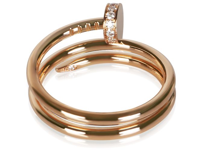 Anello Doppio Cartier Juste un Clou Oro Rosa e Diamanti - vista 3
