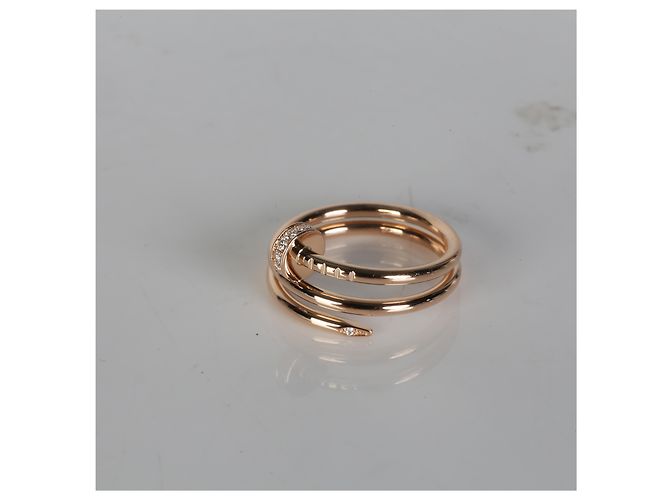 Anello Doppio Cartier Juste un Clou Oro Rosa e Diamanti - vista 6