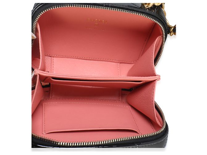 Borsa Mini Vanity con catena in pelle vernice matelassé nera Chanel - vista 5