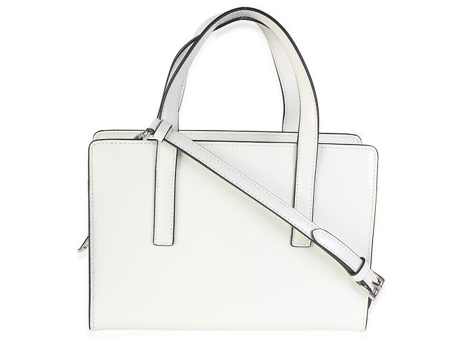 Prada Mini Re-Edition 1995 Borsa con doppio manico in pelle Spazzolato bianca - vista 2