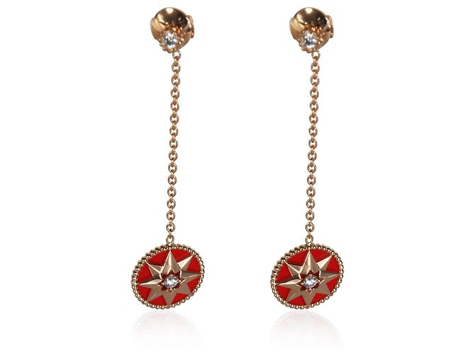 Orecchini Christian Dior Rose Gold Diamond Rose Des Vents - vista 2