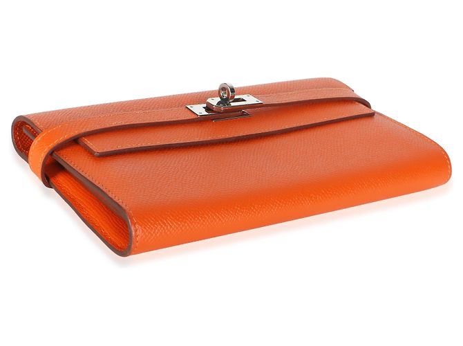 Hermès Orange Epsom Kelly Longue Wallet PHW - vista 7