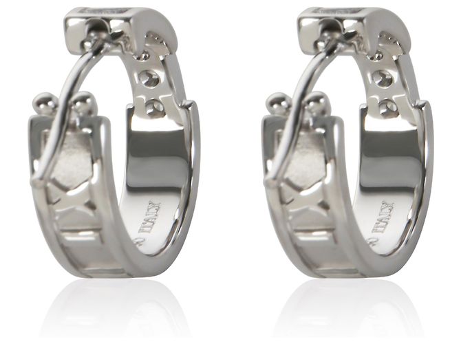 Orecchini a cerchio Atlas Tiffany & Co. in oro bianco e diamanti - vista 3