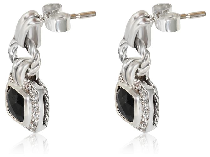 Orecchini Albion David Yurman in argento sterling, onice e diamante - vista 2