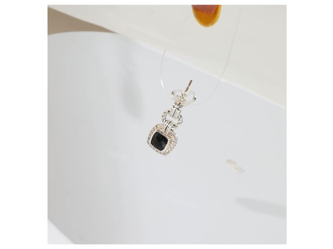 Orecchini Albion David Yurman in argento sterling, onice e diamante - vista 3