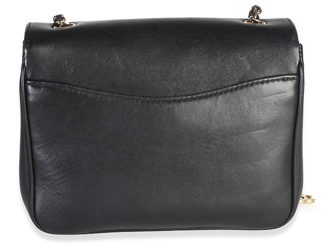 Borsa a patta Chanel CC Mania in pelle di agnello nera - vista 2