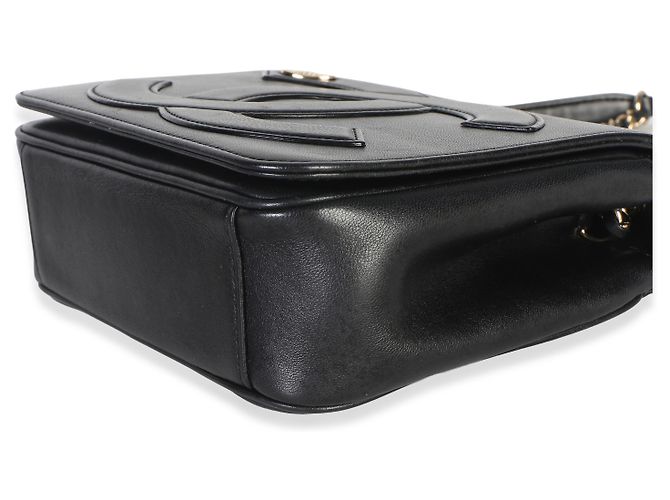 Borsa a patta Chanel CC Mania in pelle di agnello nera - vista 6