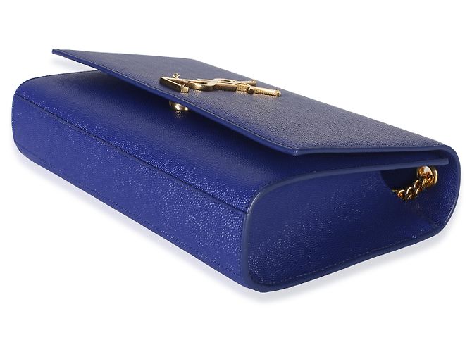Autre Marque Saint Laurent Borsa a catena Kate Medium Blue Grain De Poudre - vista 5