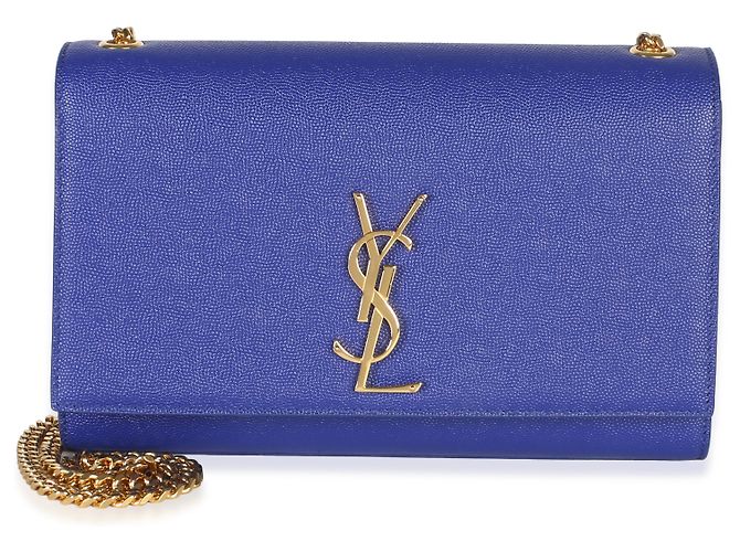 Autre Marque Saint Laurent Borsa a catena Kate Medium Blue Grain De Poudre - vista 7
