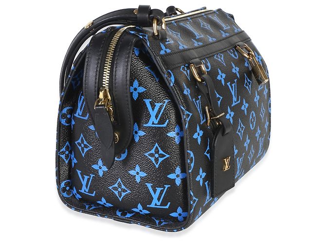Louis Vuitton Blue Black Monogram Canvas Speedy Amazon PM - vista 4