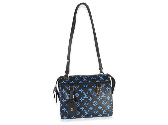 Louis Vuitton Blue Black Monogram Canvas Speedy Amazon PM - vista 5