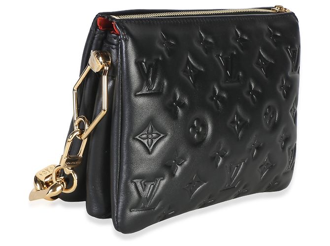 Louis Vuitton Coussin BB in lambskin con Monogram embossed nero - vista 4