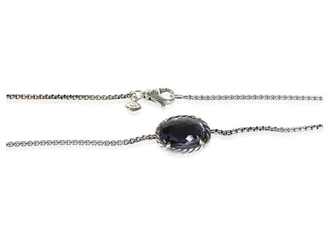Collana David Yurman Sterling Silver Chatelaine Station With Black Orchid Necklace - vista 2