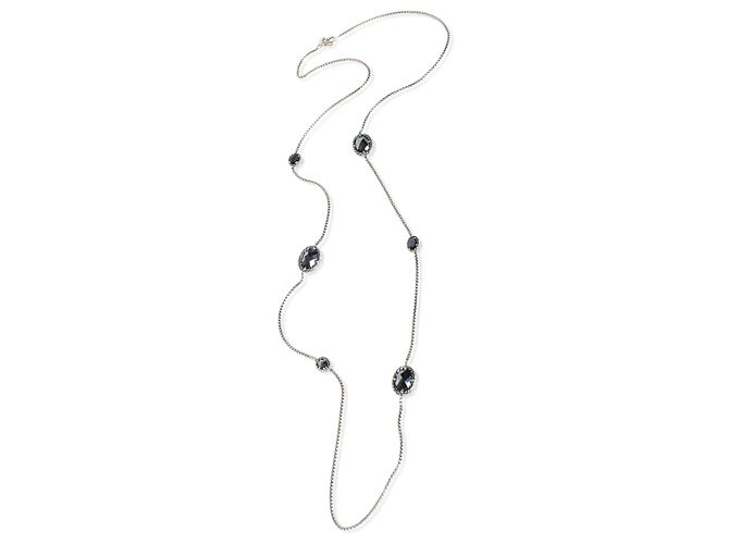 Collana David Yurman Sterling Silver Chatelaine Station With Black Orchid Necklace - vista 3