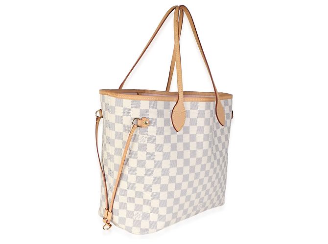Louis Vuitton Rose Ballerine Damier Azur Canvas Neverfull MM - vista 4