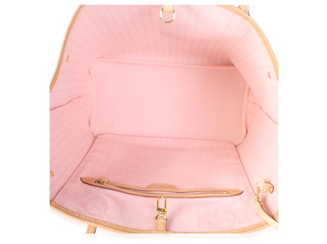 Louis Vuitton Rose Ballerine Damier Azur Canvas Neverfull MM - vista 5