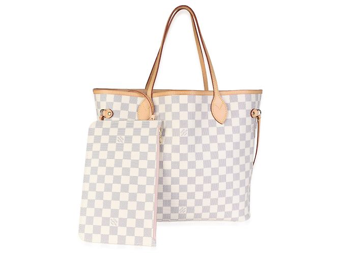Louis Vuitton Rose Ballerine Damier Azur Canvas Neverfull MM - vista 8