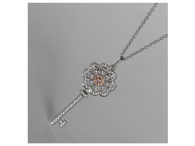 Pendente Chiave Rose in Oro Rosa e Diamanti Tiffany & Co. - vista 4