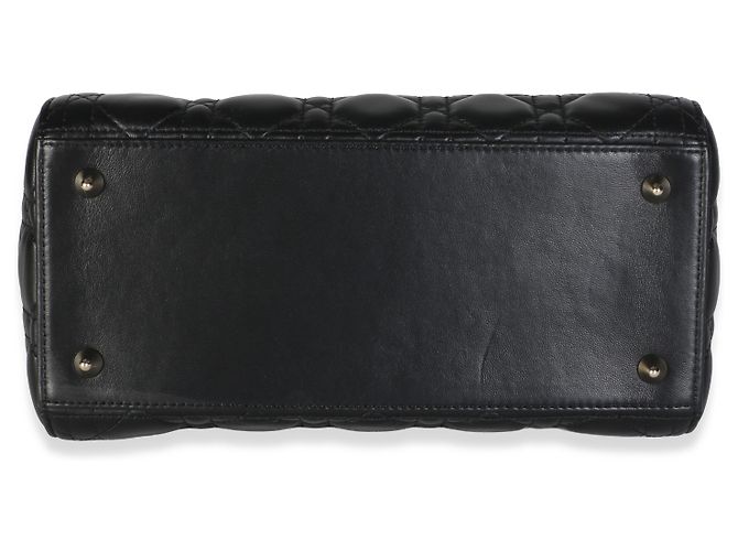 Christian Dior Black Lambskin Cannage Medium Lady Dior - vista 6