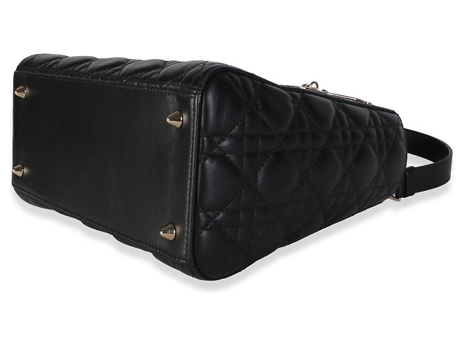 Christian Dior Black Lambskin Cannage Medium Lady Dior - vista 7
