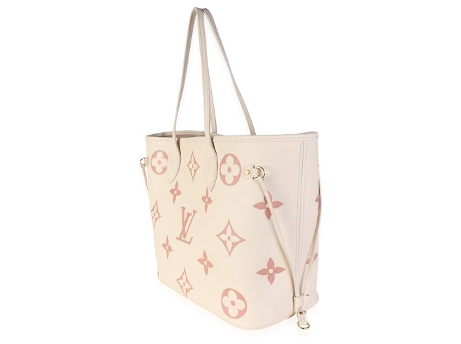 Louis Vuitton Creme Rose Trianon Giant Monogram Empreinte Neverfull MM - vista 3