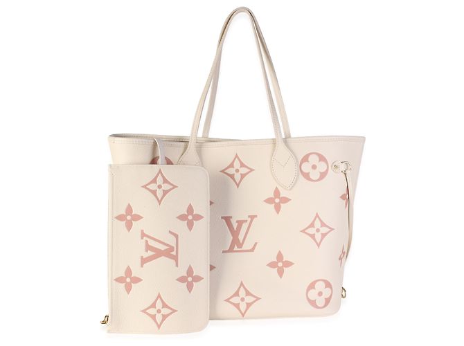 Louis Vuitton Creme Rose Trianon Giant Monogram Empreinte Neverfull MM - vista 8