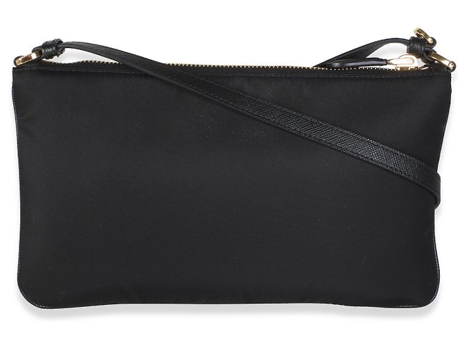 Borsa a spalla Prada Black Re-Nylon Saffiano Raso - vista 2