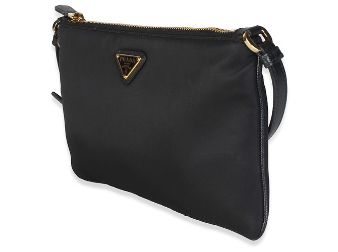 Borsa a spalla Prada Black Re-Nylon Saffiano Raso - vista 3