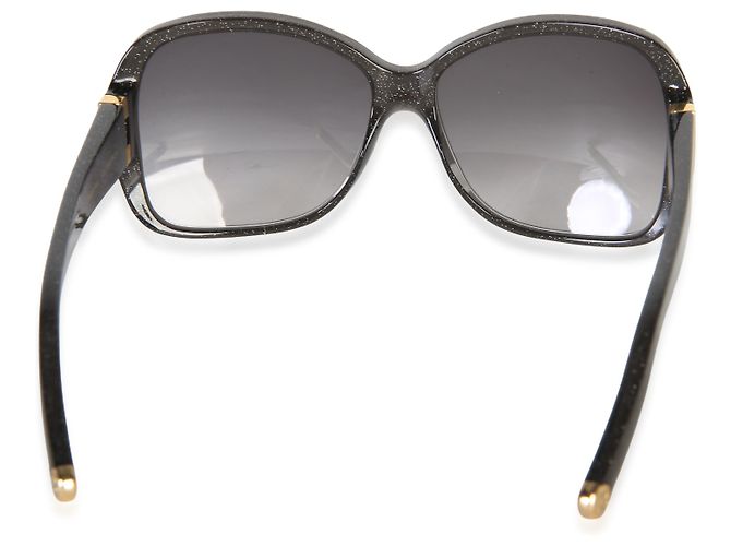 Louis Vuitton Obsession runde Sonnenbrille aus schwarzem Glitzer-Acetat - Ansicht 4