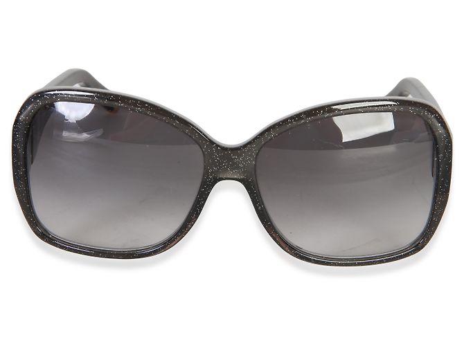 Louis Vuitton Obsession runde Sonnenbrille aus schwarzem Glitzer-Acetat - Ansicht 5